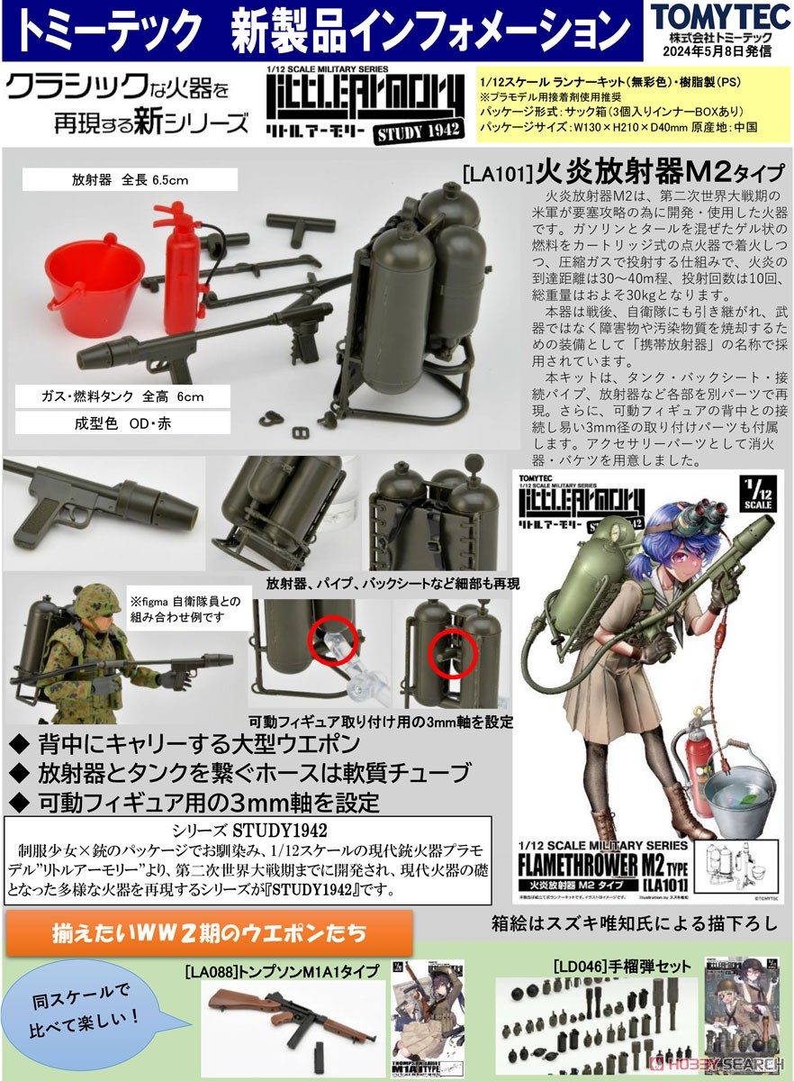 1/12 Little Armory [LA101] 火炎放射器M2タイプ (プラモデル
