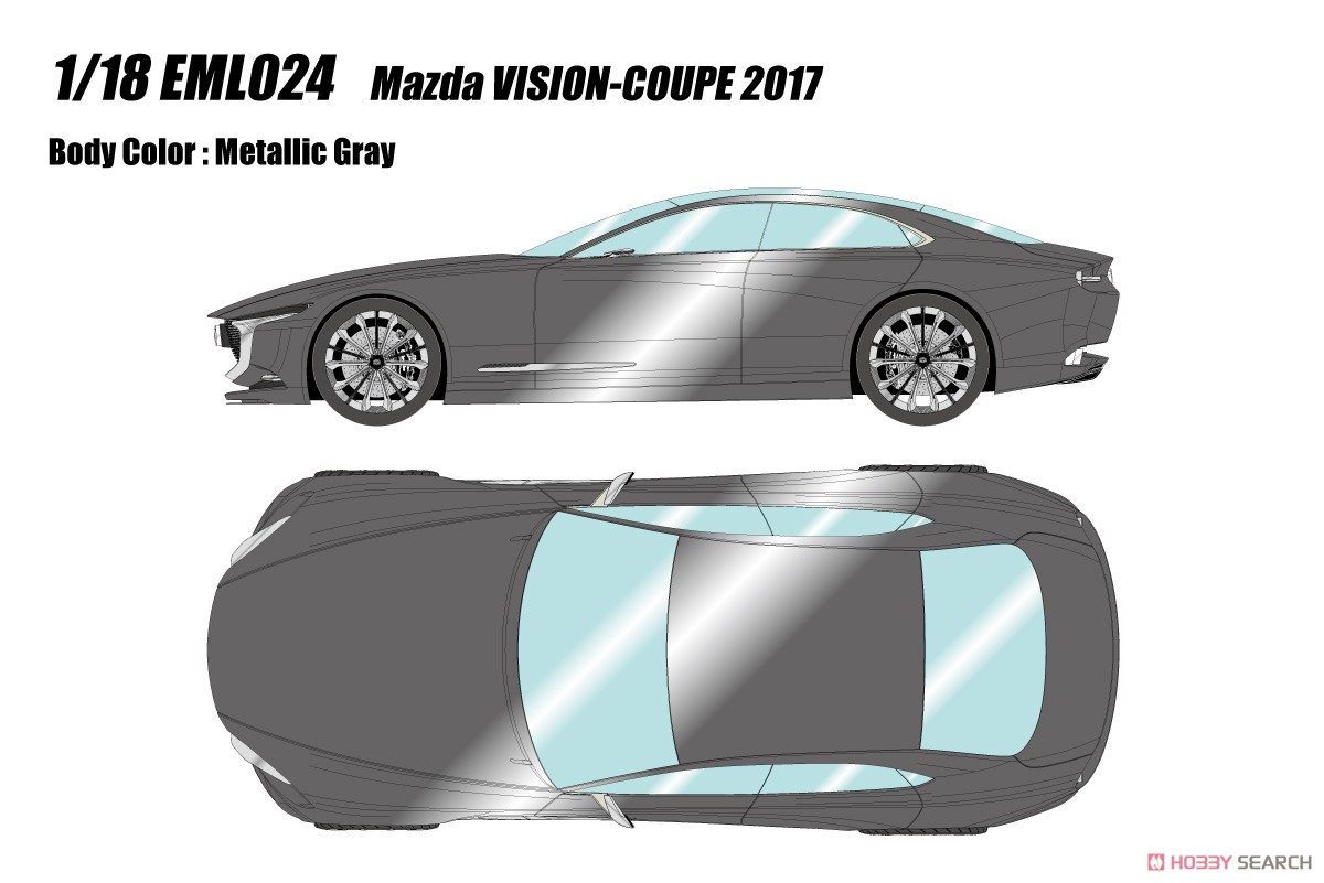 Mazda VISION-COUPE 2017 Metallic Gray (Diecast Car) - HobbySearch