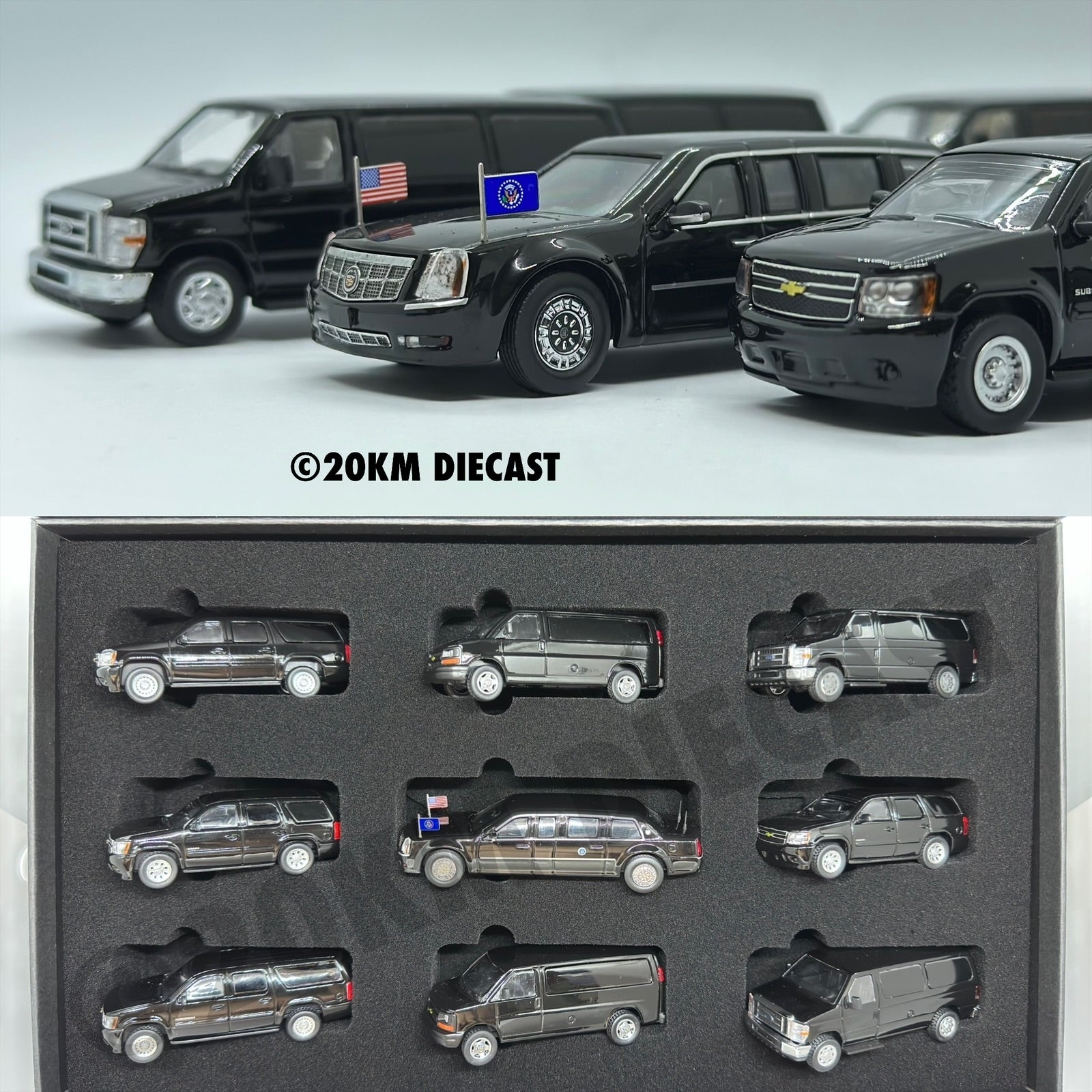 596 Model HEC Exclusive 1/64 President Motorcade set – 20KM Diecast