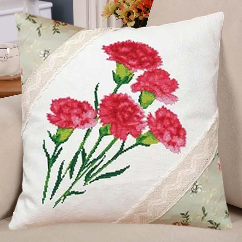 クロスステッチキット 刺繍キット 薔薇の花 クッションカバー 花の