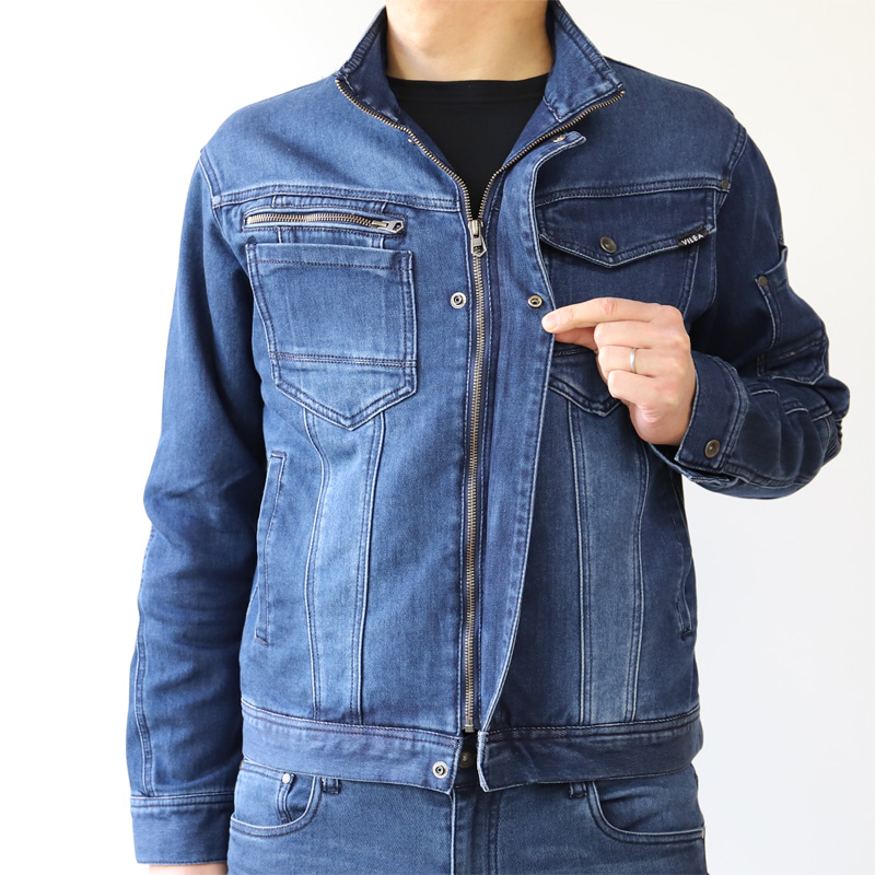 VILEA 1803 デニム蛇腹ジャケット 商品詳細｜鳶服 鳶用品の宮乃屋