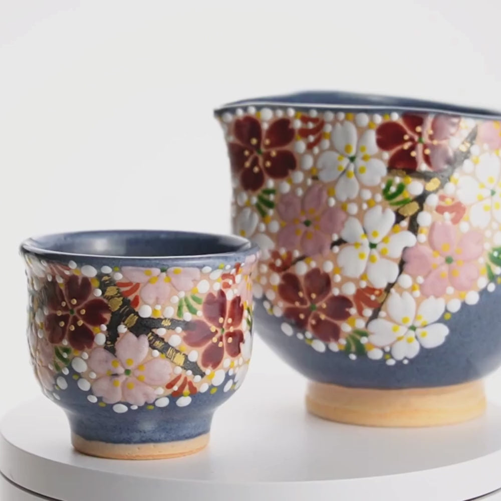 京都 清水焼】酒器セット 夜桜 花光山窯｜コトポッター