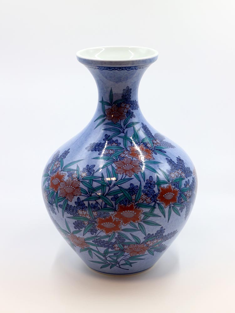 色絵吹墨草花文花瓶 – 岡南ギャラリー