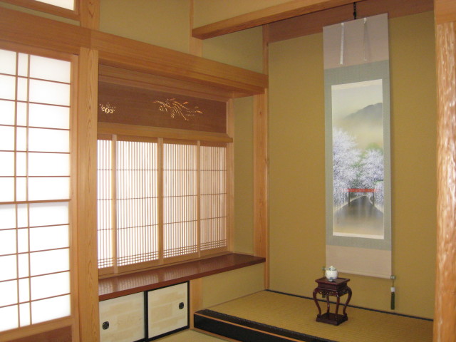 掛け軸 春の小京都◇川島正行（真作・新品）