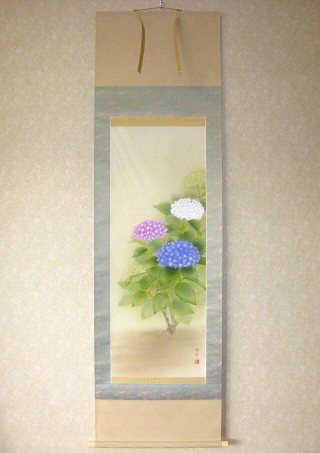 紫陽花 掛軸 H100 紫陽花 掛軸 H100