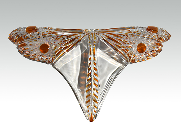Baccarat バカラ LIBELLULE 蜻蛉 装飾皿 色被せ クリスタルガラス 世界