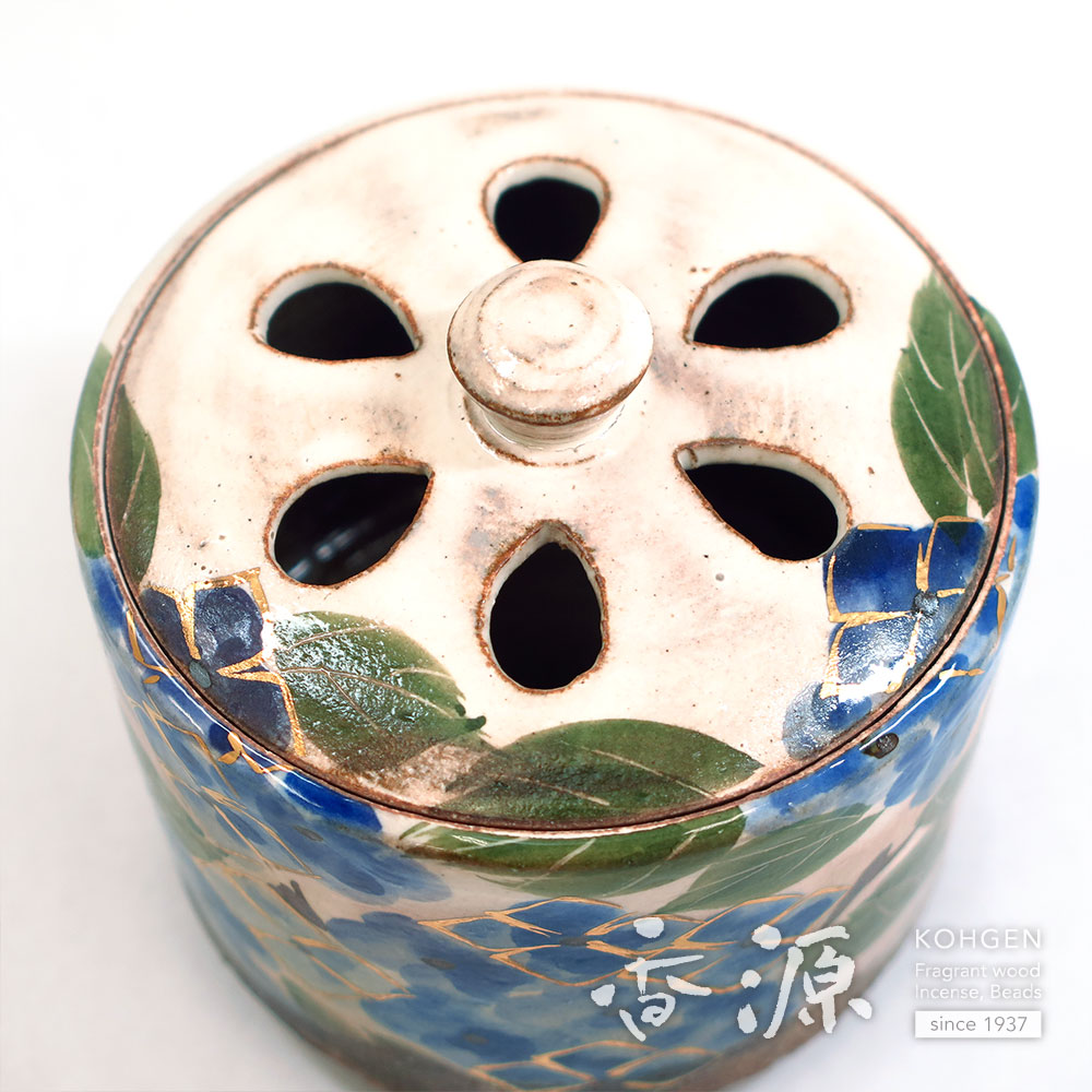 京焼・清水焼 香炉 乾山手（けんざんて） 紫陽花の通販 - お香専門店香源