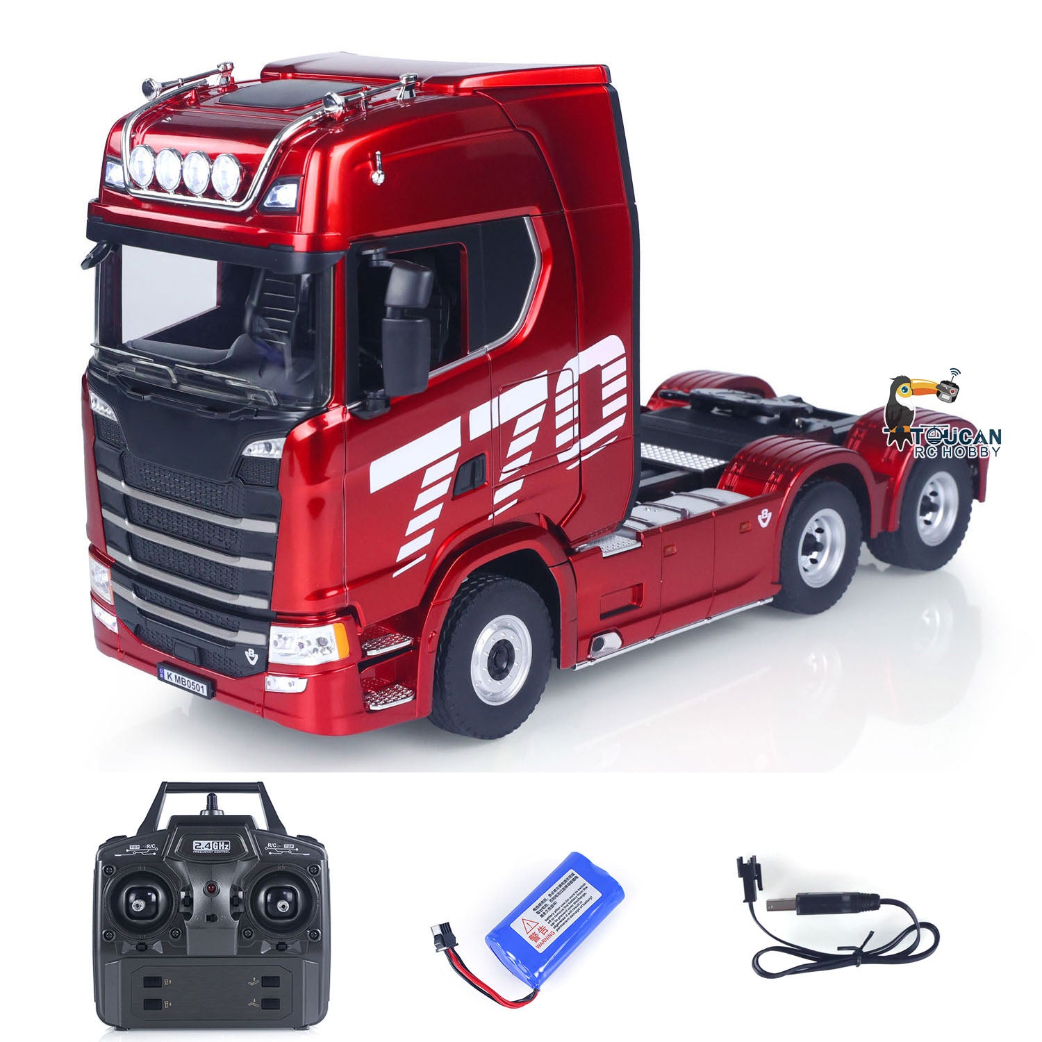 HUINA 770S 1/18 RC Tractor Truck Toys 1501 Model RTR 7.4V Battery