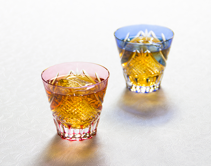 江戸切子 ペア冷酒杯＜富士＞ | カガミクリスタル