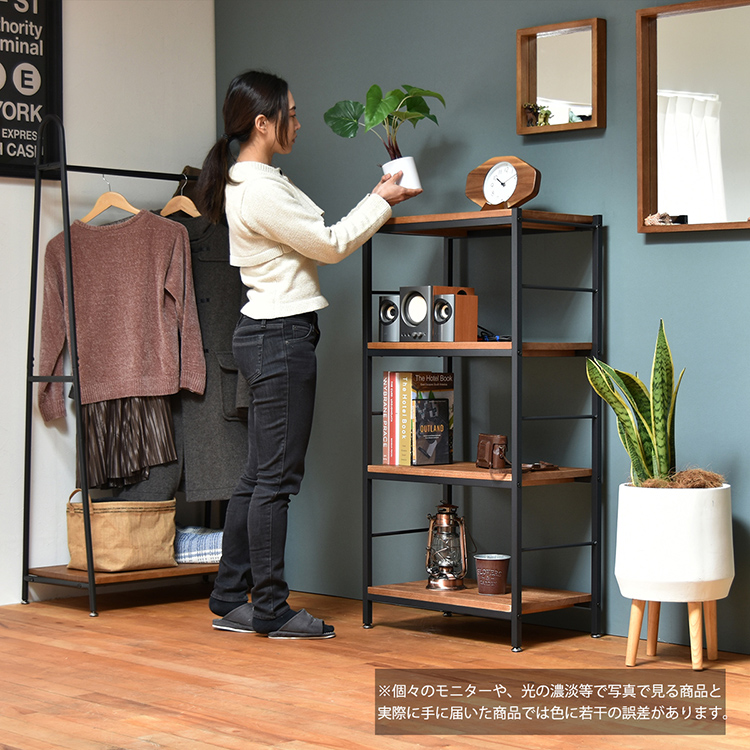 オープンラック 4段ラック ZAGA 幅60cm 奥行35cm 高さ116cm 木製 桐 二