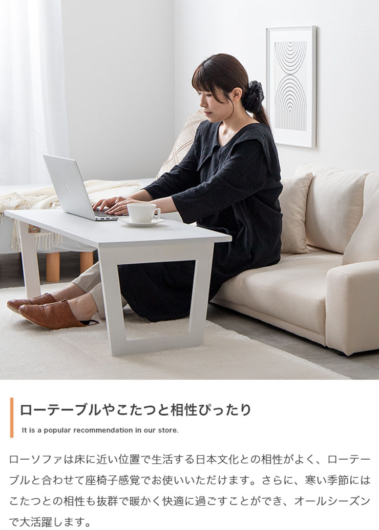 長椅子 Lottie 2人掛けローソファ 5色対応の通販情報 - 家具通販の