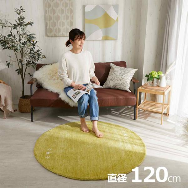 ラグ カーペット 直径120cm 円形ラグ ホノカ 6色対応 ホットカーペット