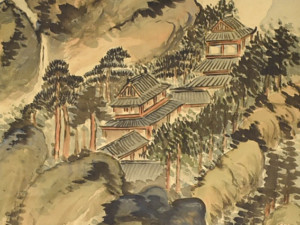 富岡鉄斎 楼閣山水図 - 掛軸買取 古美術永澤