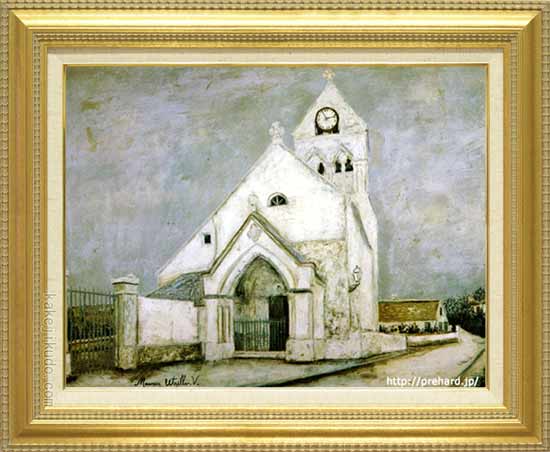 ユトリロ 絵画 ドウィユの教会 P10号 送料無料 【複製】【美術印刷