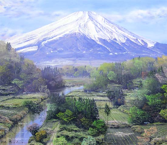 絵画 油絵 富士 （佐田光） 送料無料 【海・山】【肉筆】【油絵