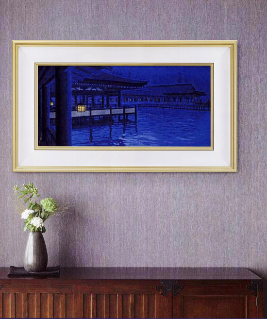 平山郁夫 絵画 月華厳島 送料無料 【複製】【美術印刷】【巨匠】【横長