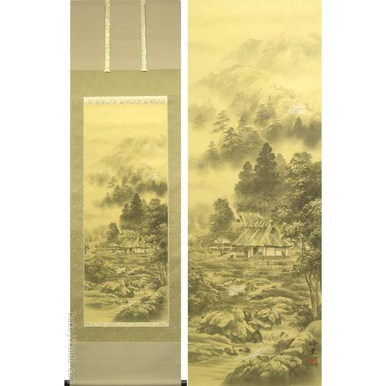 開運掛け軸玄山水190x43