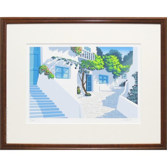 絵画 陽光の地中海 （星野光輝） 送料無料 【海・山】ジクレー版画