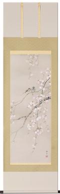 春の小京都」 川島正行 尺八横【肉筆】！ 山水画 - 掛け軸（掛軸）販売