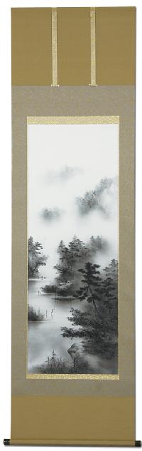 水墨山水 中沢勝 尺五立 【特価 】 【納期一か月半】！ 山水画