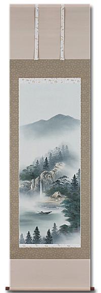 掛け軸 春峯 『 雪景山水之図 』 絹本 希少 軸装 茶道具 掛軸 美品 です。