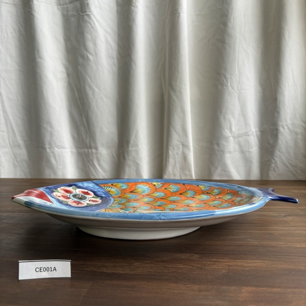 魚型大皿 青ベース 亀屋食品（株）注文サイト