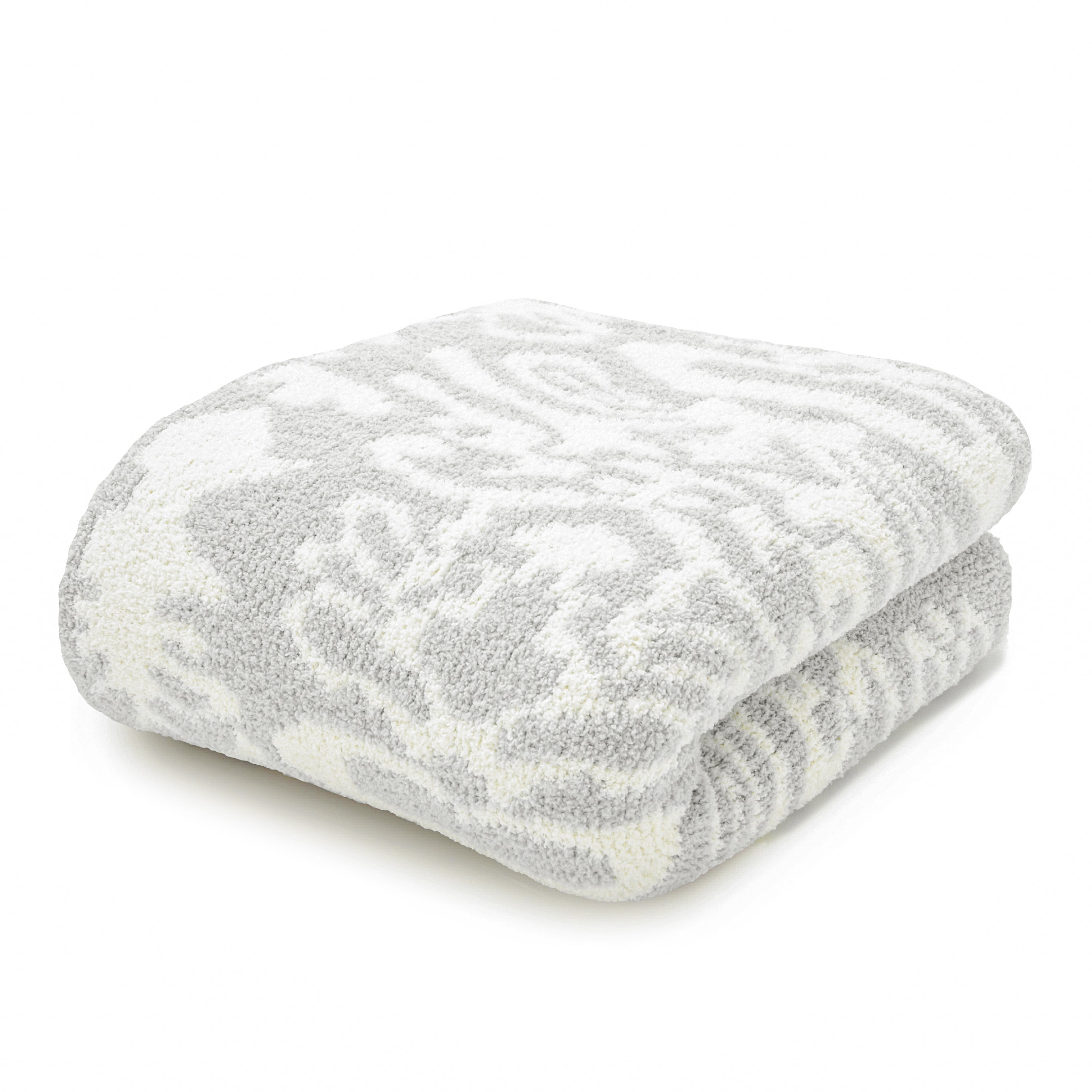 DOUBLE BLANKET / DAMASK(183×195cm mist/creme): BLANKET | kashwere