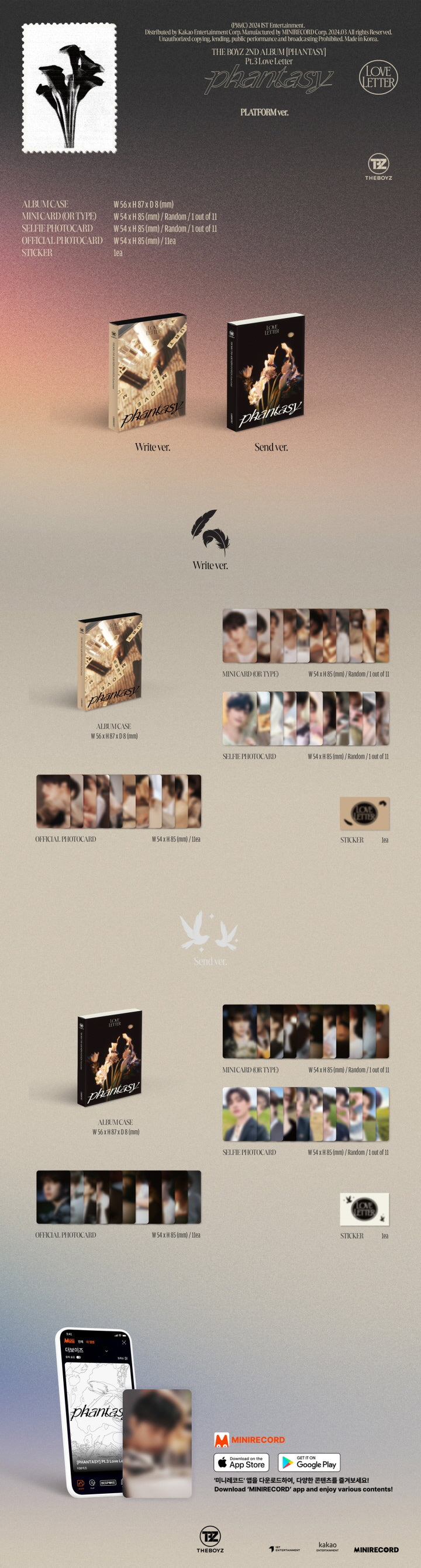 THE BOYZ - [PHANTASY : PT.3 LOVE LETTER] 2nd Album PLATFORM 2