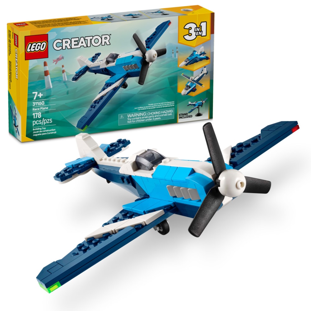 LEGO Creator 3 in 1 Aircraft Race Plane Building Toy 31160, 178 pc