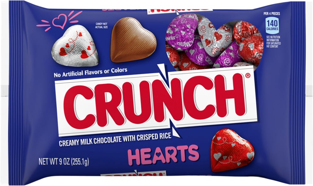 CrunchÂ® Milk Chocolate with Crisped Rice Hearts Candy Valentine