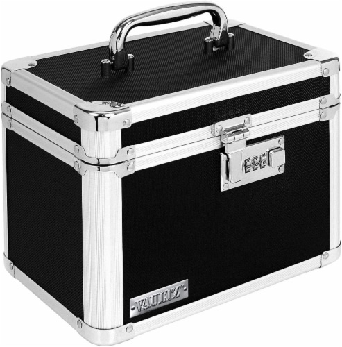 Vaultz Locking Security Box - Black - 10 x 7.75 x 7.25 Inch, 1 ct
