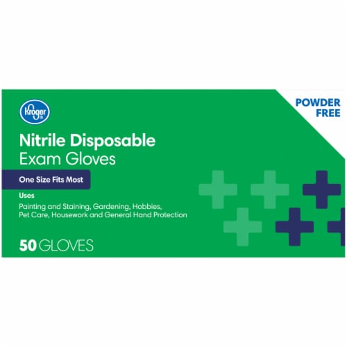 Kroger® Powder-Free Nitrile Disposable Exam Gloves, 50 ct - Fred Meyer