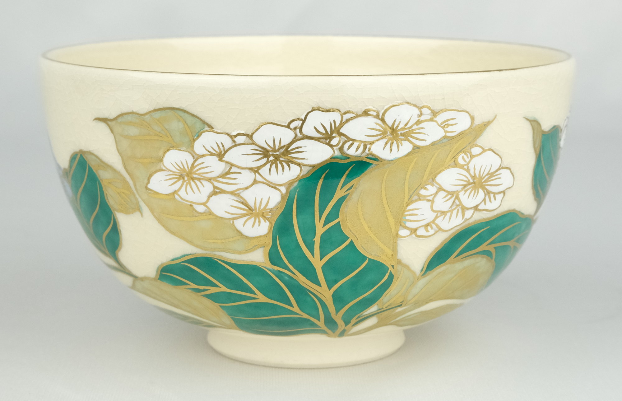 栗山園オンライン通販部 / 【出物】 色絵紫陽花画茶碗 清閑寺窯（杉田