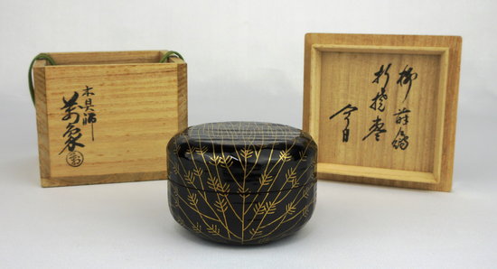 栗山園オンライン通販部 / 【出物】 柳蒔絵折撓棗 橋村萬象 鵬雲斎書付