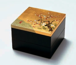 金沢金箔工芸品] 角二段重・重箱（伝統工芸品）