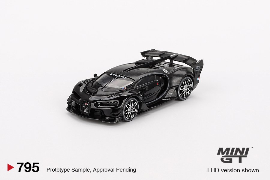 MINI GT 1/64 Bugatti Vision Gran Turismo Black (LHD) - AXELLWORKS