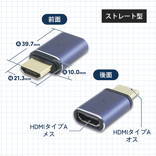 HDMIマグネット変換アダプタ ストレート型 HAM-089D | ホーリック