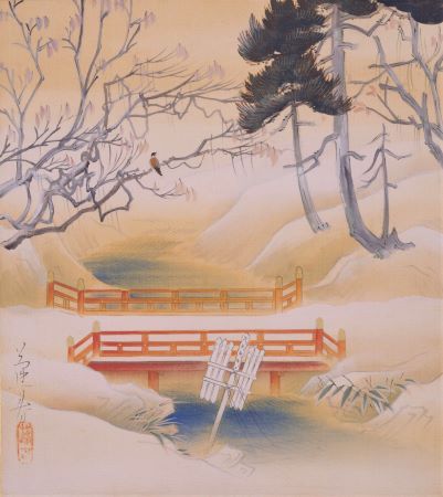 山口蓬春、【浄境閑寂】、希少な大判額装用画集より、美品、日本人画家