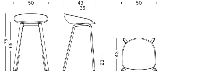 AAS 32 2.0 LOW / BLACK FOOTREST / H65 - スツール | 【公式】HAY