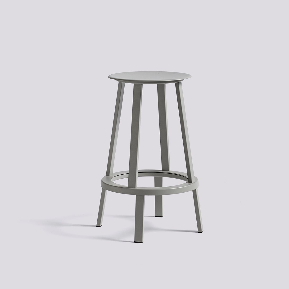 Revolver Bar Stool Low H65 Standard glider-Black powder coated steel