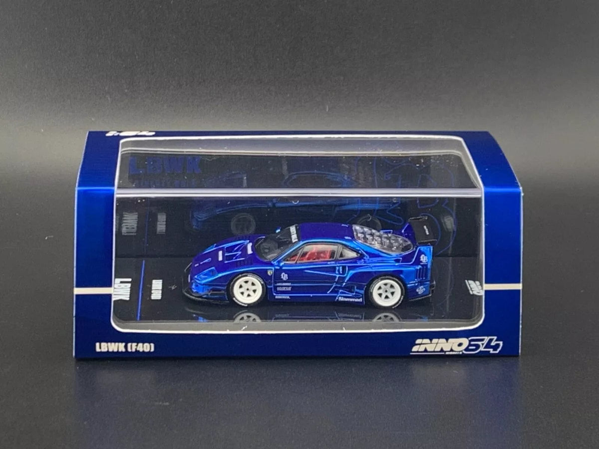 Chase Blue Ferrari F40 Liberty Walk Chrome Black Special Edition