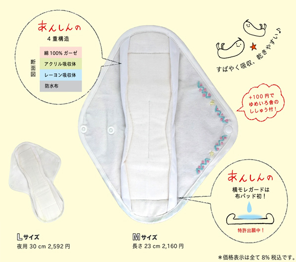 軽失禁でもアクティブ生活！ 布製尿もれパッド｜特定非営利活動法人