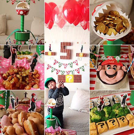 マリオブラザーズをテーマにした5歳の男の子の誕生日パーティーの