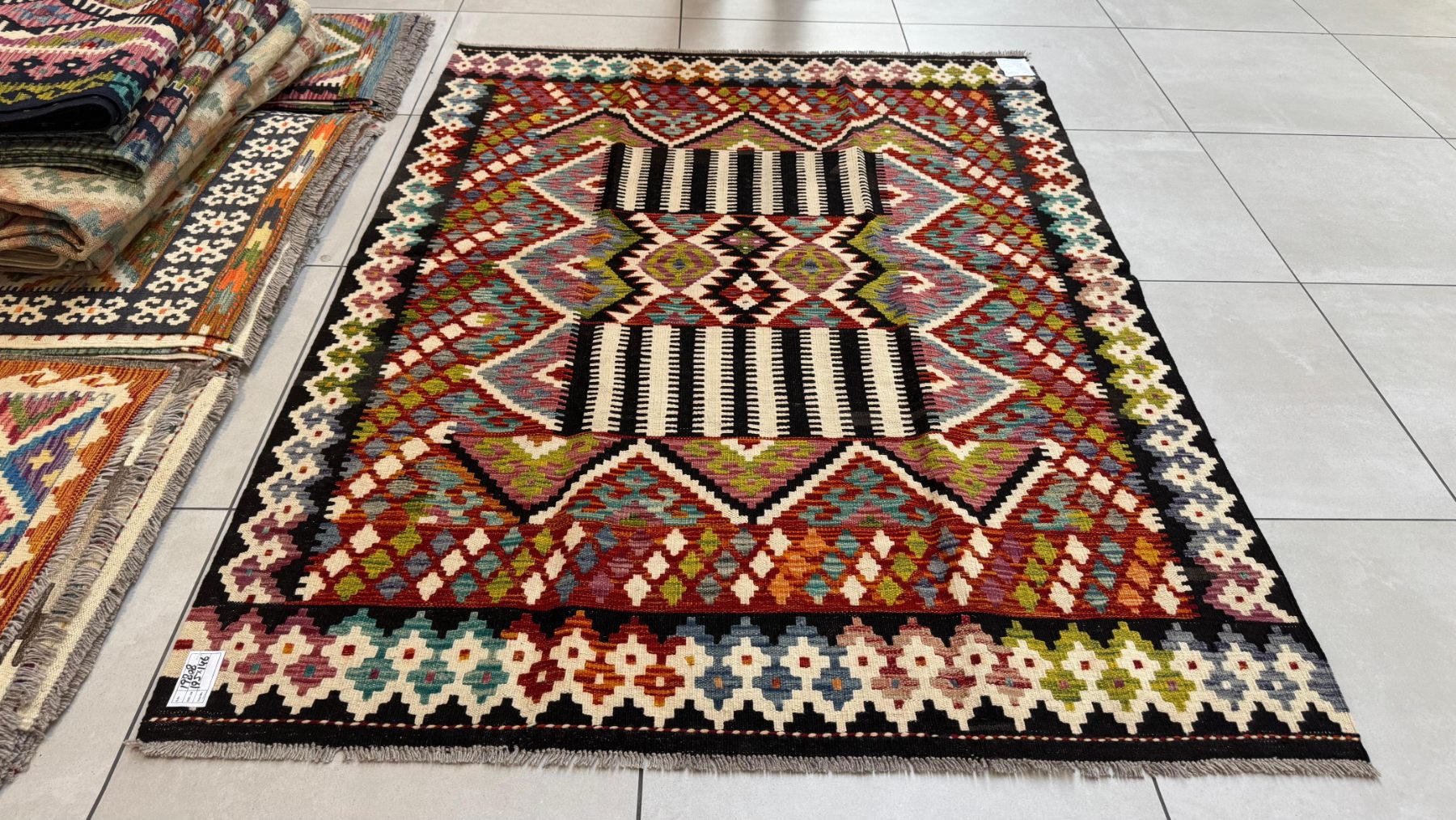 Afghan Chobi Kilim 195cm x 146cm Hand Made - Heerat Carpets