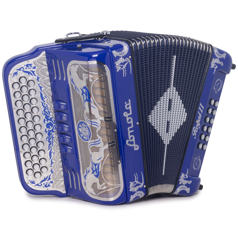 Sonola Royal II Accordion 5 Switch GCF Blue with Silver