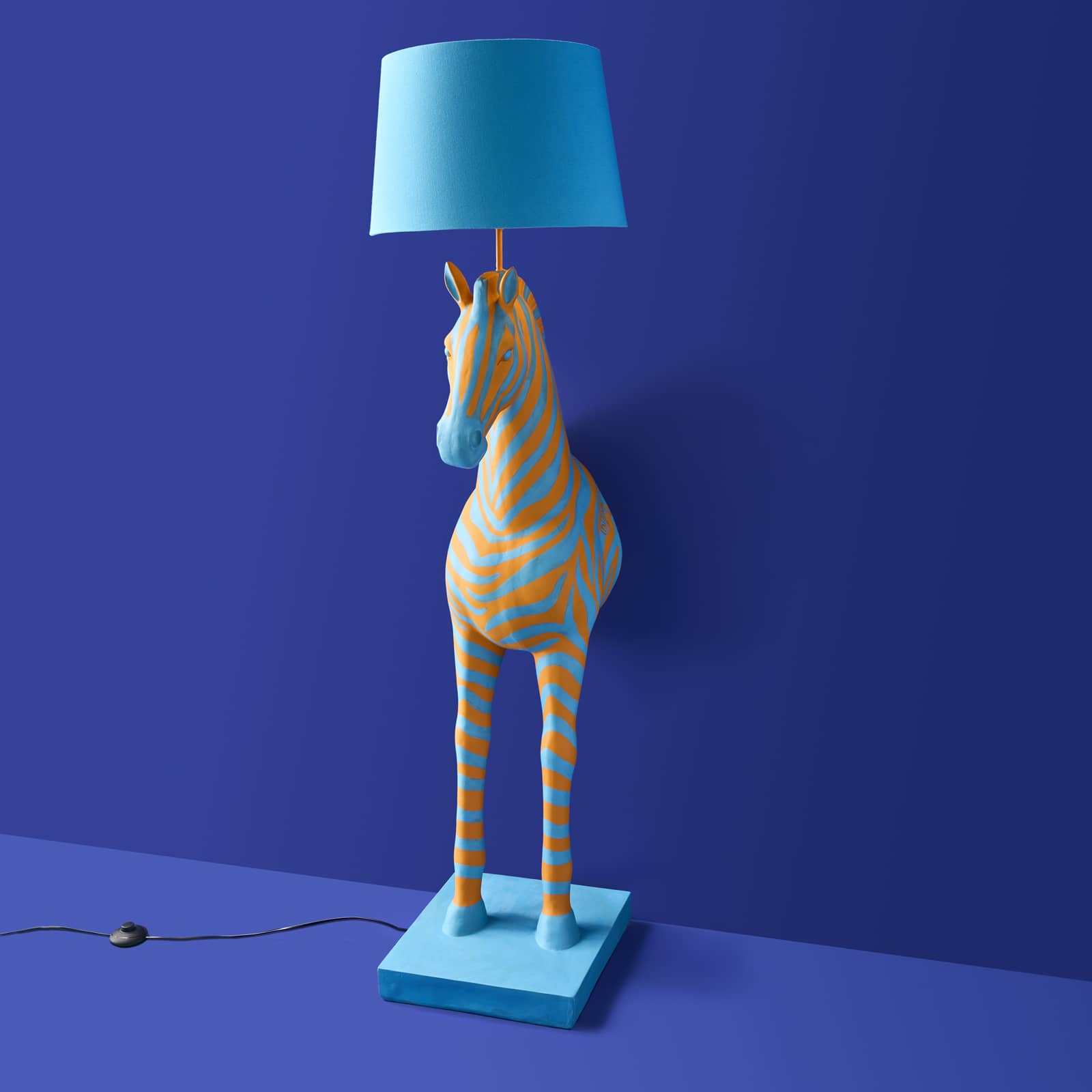 Floor Lamp Zebra Zora, blue-orange - Color: Blue