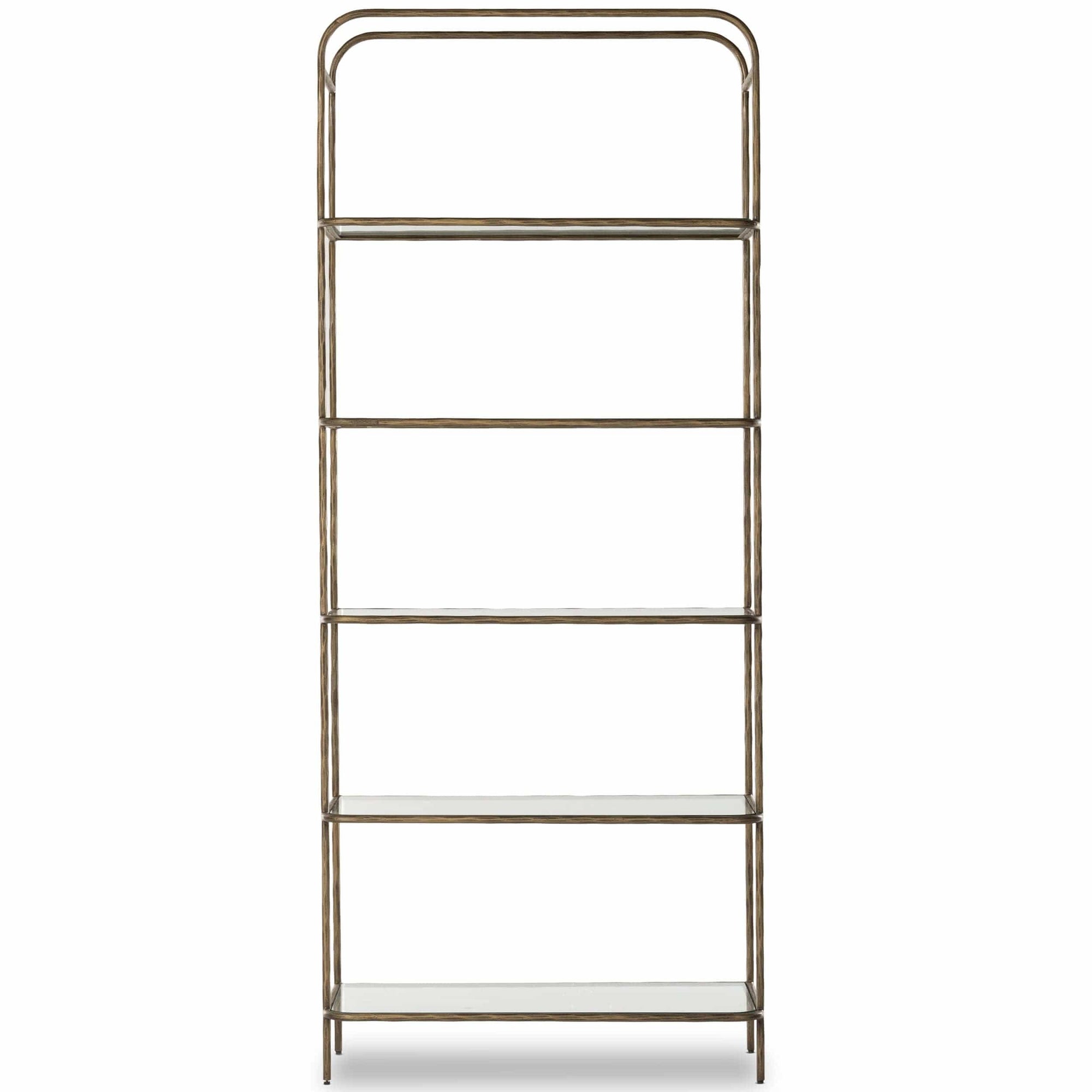 Swinton Bookcase, Hammered Aged Brass by Four Hands – High Fashion