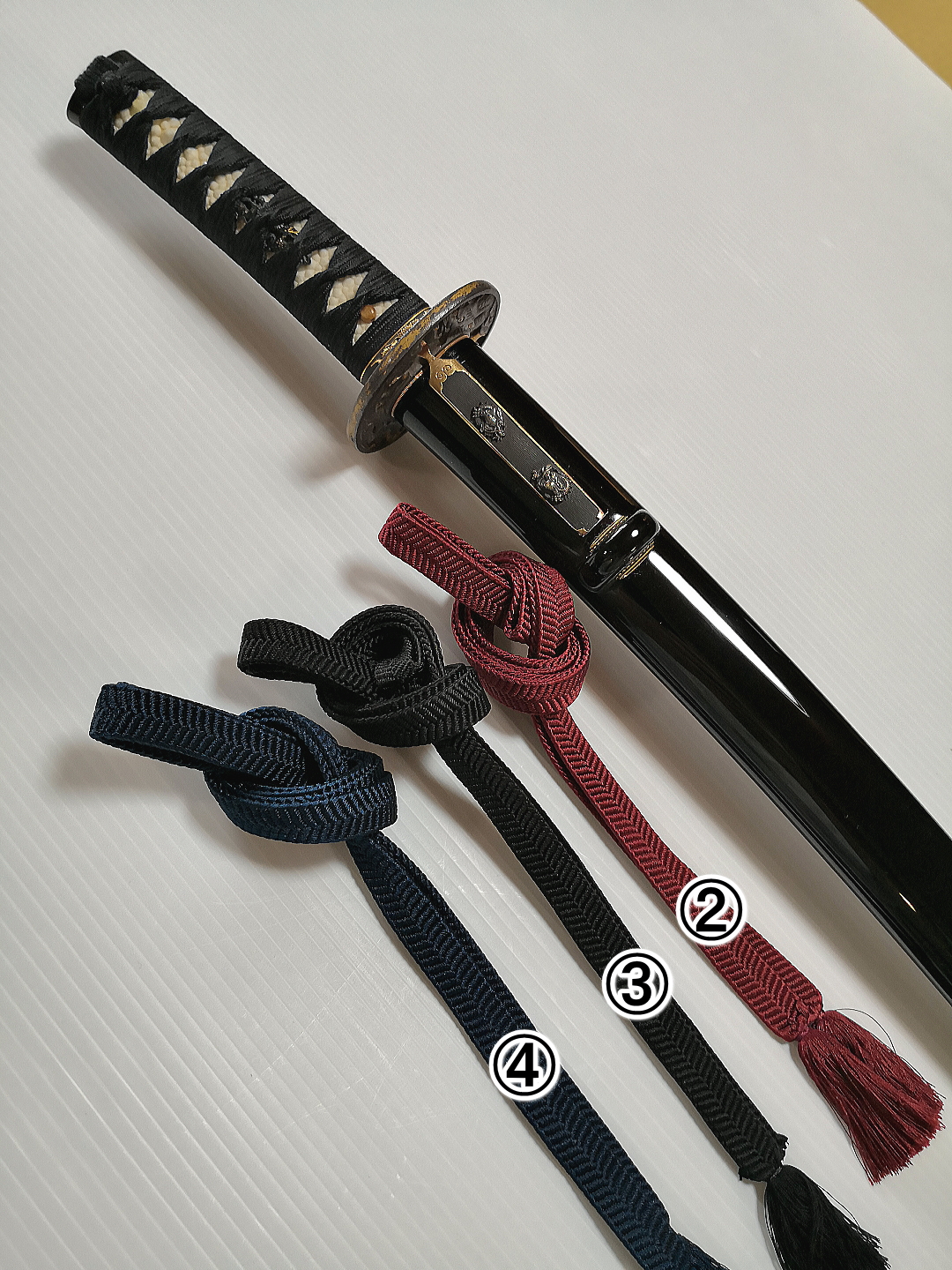 高級模造刀 優乱刃紋 大小セット 黒拵え 太刀 脇差 大小セット 高級