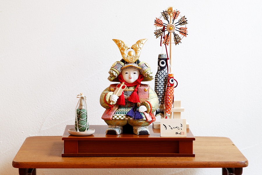 コンパクトな五月人形のひととえ｜雅｜童大将人形単品