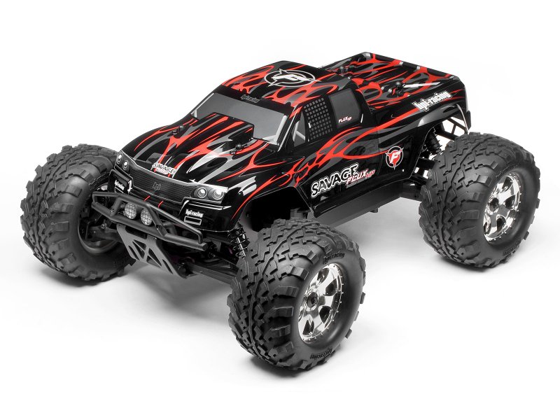 102219 SAVAGE FLUX HP GT-2 PAINTED BODY (BLACK/GRAY/RED)